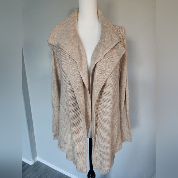 Soft Surroundings Wool Blend Cardigan Layered Knit Drapey Sweater Kendle Sz SP - Picture 5 of 13
